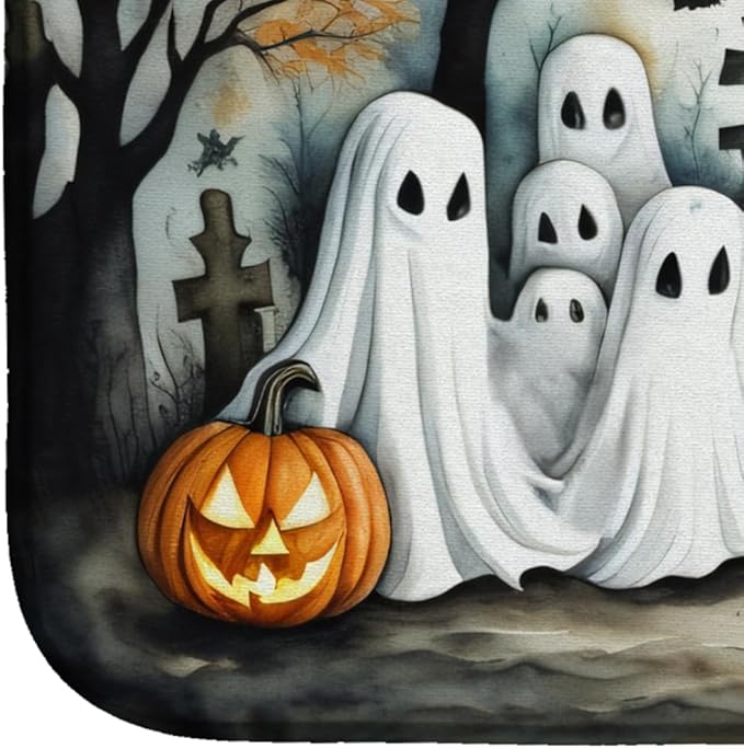 Caroline's Treasures DAC2281DDM Ghosts Spooky Halloween Dish Drying Mat Absorbent Dish Drying Mat Pad for Kitchen Counter Dish Drainer Mat for Countertop 14 x 21 Multicolor