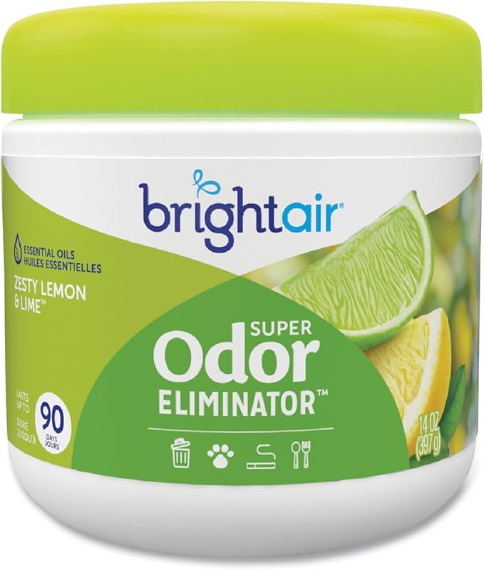 Bright Air 900248 Super Odor Eliminator Zesty Lemon and Lime 14 oz 6/Carton