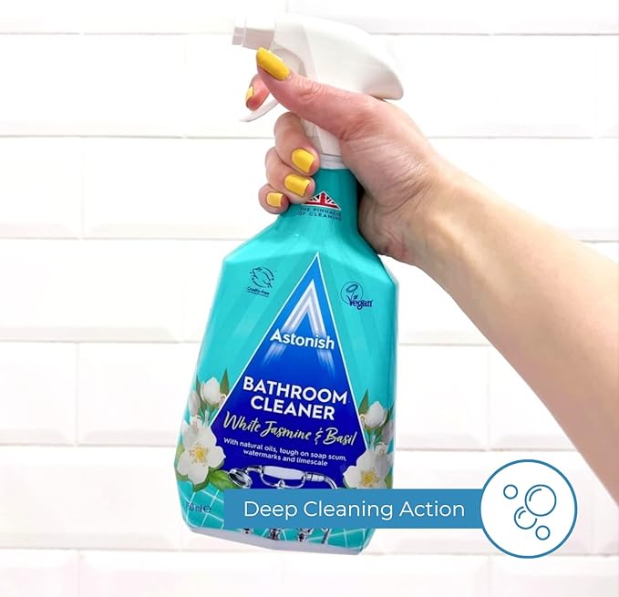 Astonish Spring Clean Bundle - Includes Multi Purpose Cleaning Spray With The Added Power Of Bleach Zesty Lemon Scented Kitchen Cleaner &amp Streak Free Foaming Bathroom Cleaner Spray Bottle (750ml