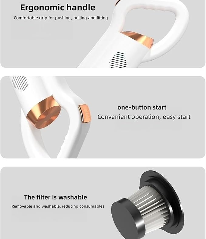 Haofy Cordless Vacuum Cleaner Lightweight Stick Vacuum with 8500PA Strong Suction 500ml Dust Cup for Hard Floor Carpet Pet Hair (White)