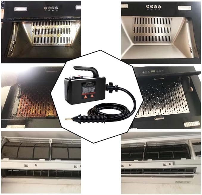 High Pressure Steam Cleaner with Nozzle2600W Steam Cleaner Portable Handheld DeviceInstant Heat and Regulated Steam DrynessHousehold Steam CleanerBlack-110V