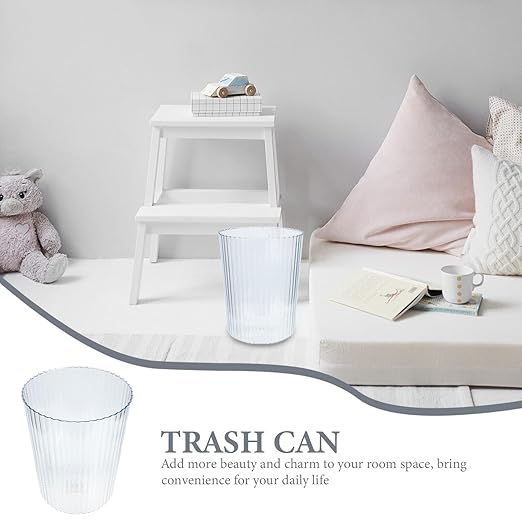 TIDTALEO Transparent Kitchen Trash Can Small Thickened Garbage Container for Bathroom Bedroom Office Practical Multi-Function Wastebasket with Chic Design for Home Organization