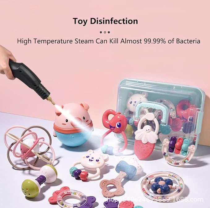 2500W High Pressure High Temperature Steam Cleaner Portable High Pressure Steam Cleaning Machine Powerful Handheld Home Use Steam Cleaner for Kitchen Grease Furniture Bathroom Car (Red)