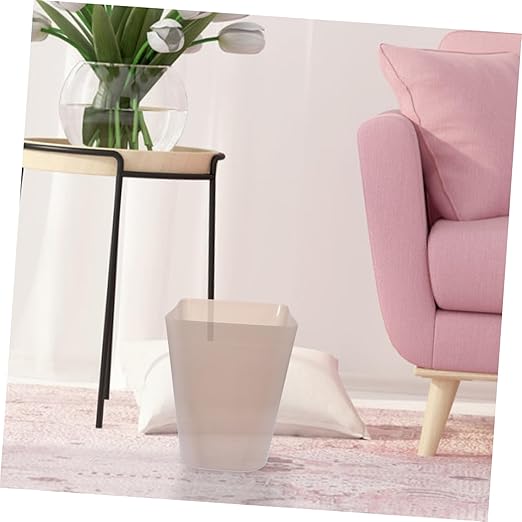 Plastic Trash Can Capacity Wastebasket for Office and Home Versatile Open Top Design Easy to Clean Suitable for Kitchen Bathroom Bedroom Half Transparent Light