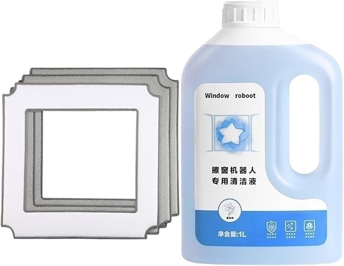 Window Cleaning Robot Cleaning Solution And Mopping Pads Compatible With Ecovacs Winbot W836/850/855/860/880/920/83S Replacement Accessories(A)