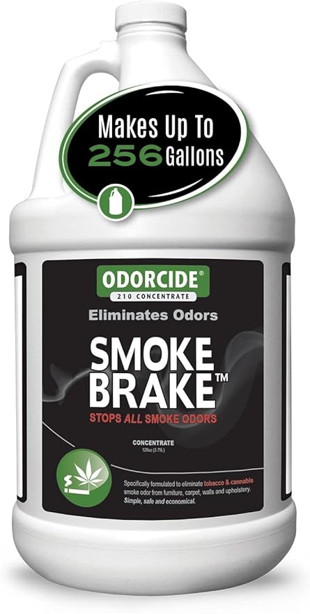 Odorcide Smoke Brake Odor Eliminator Concentrate - Tobacco &amp Marijuana Odor Neutralizer - Smoke Odor Eliminator for Home &amp Car – Smoke &amp Weed Smell Eliminator w/Non-Enzymatic Formula (1 Ga