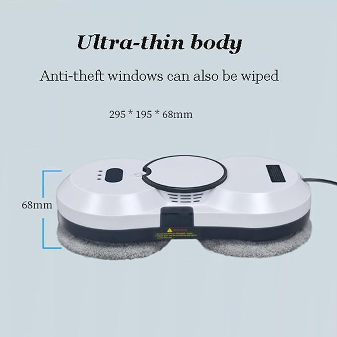 Intelligent Window Cleaning Robot Indoor and Outdoor Wet and Dry Use Remote Control Intelligent Edge Detection System Suitable for Windows Tiles Bathrooms Black