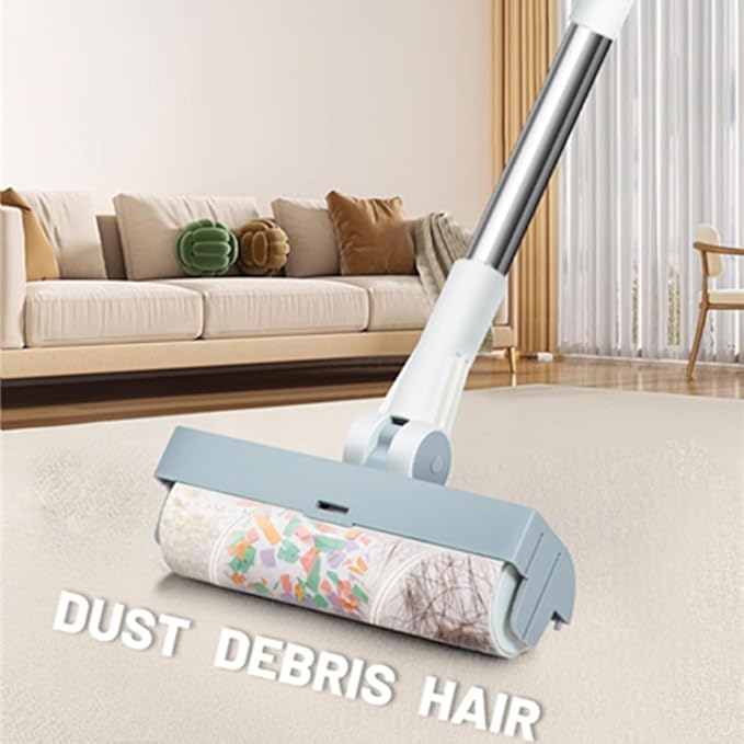 5-in-1 Foldable Cleaning Kit – All-in-One Broom Dustpan Pet Hair Roller Squeegee &amp Wire Brush | Space-Saving Ergonomic &amp Durable