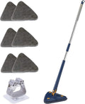 360° Rotating Adjustable Cleaning Mop Triangular Cleaning Mop with Automatic Water Compression Function for Dry and Wet 12027(Medium)