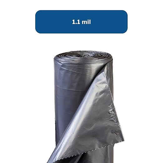 Inteplast Trash Can Liners Extra Heavy Plus Duty - Star-Sealed Bottom 1.1 mil - Gray 45 gal Capacity 38 in x 58 in
