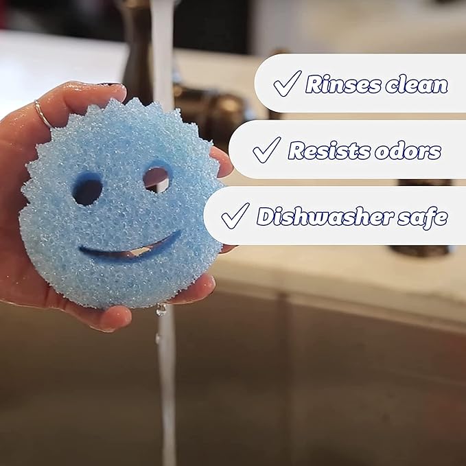 Scrub Daddy Sponge Set - Colors - Scratch-Free Scrubbers for Dishes and Home Odor Resistant Soft in Warm Water Firm in Cold Deep Cleaning Dishwasher Safe Multi-use Functional (6 Count)