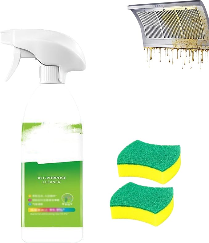 500ML Household Efficient All-Purpose Cleaner Multi-effect Degreasing &amp Stain Removal Agent Kitchen Heavy Oil Cleaner Spray for Oven Stove Range Hood Pots and Pans (1PC)