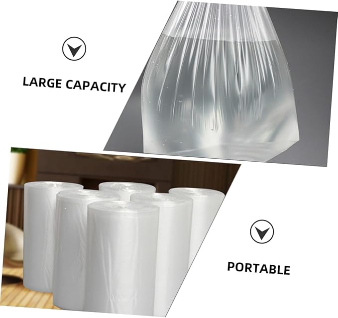 Gatuida Thickened Plastic Trash Bags 6 Rolls 45x50cm Flat-top Garbage Bags for Home and Bathroom Disposable Trash Can Liners for Bedroom and Kitchen Use
