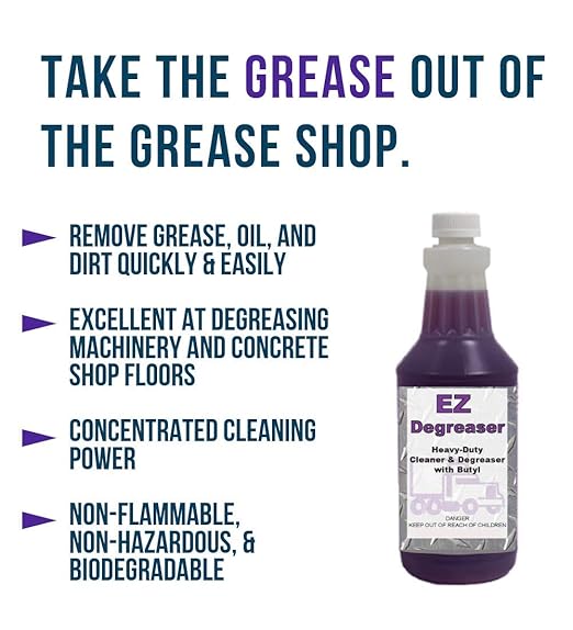 EZ Degreaser | Concentrated Heavy-Duty Alkaline Butyl-Based Degreaser - 1 Quart