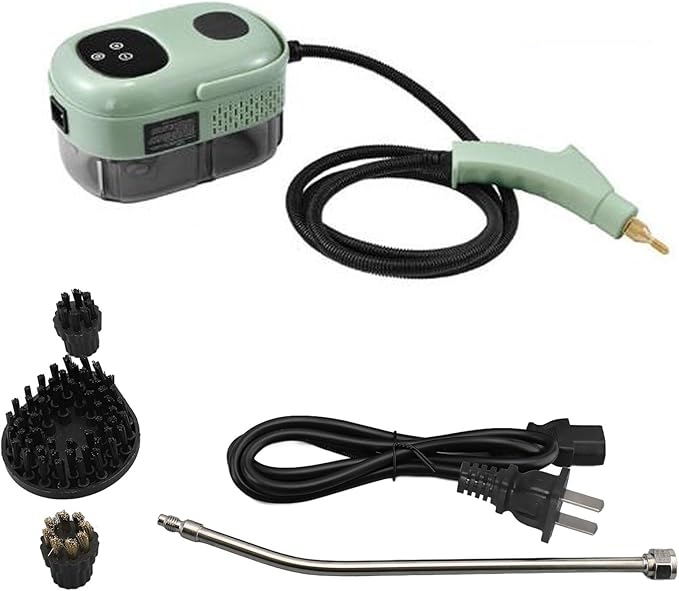 High Pressure Steam Cleaner Powerful 2500W Handheld Steam Cleaner for Home and Car Cleaning Green