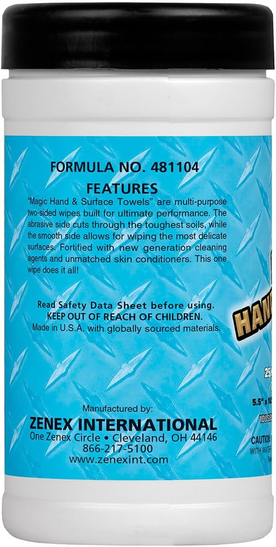 Magic Heavy Duty Cleaning Wipes - Dual Sided Hand &amp Surface Shop Towels | Professional-grade Cleaning | Waterless | Moisturizing | Cleans Grease Oil Dirt &amp more (3 Pack | 75 Sheets Total)