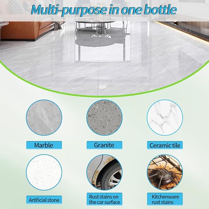 500ml Rust Stain Remover Neutral Metal Cleaner Marble Rust Remover - Powerful and Effective in Removing Rust and Stains From Marble Granite Tile and Metal (500 Milliliters)