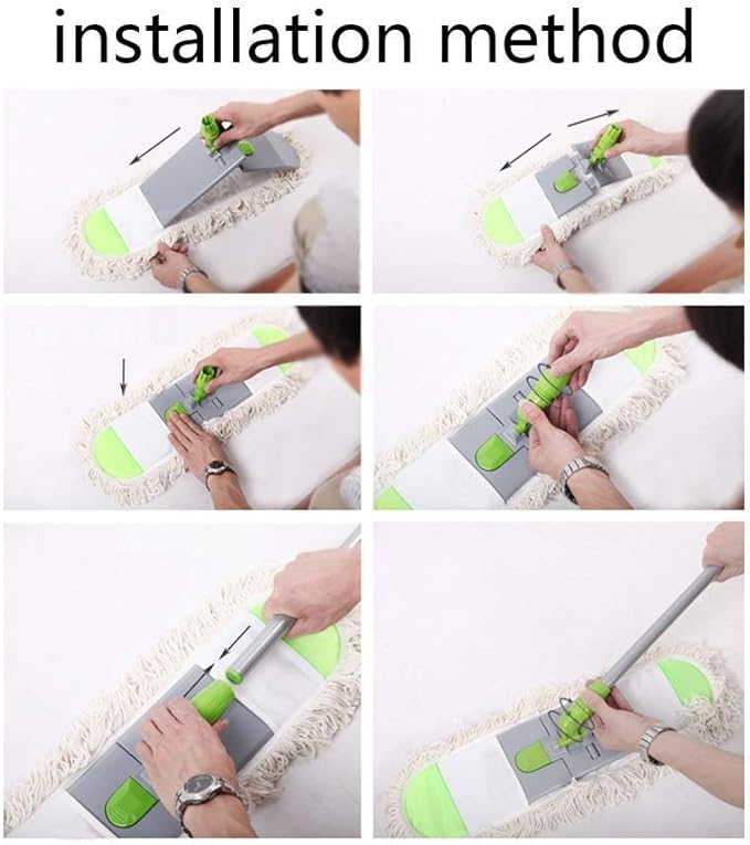 Mop - Hardwood Floor Mop with Washable PadsRotation Dust Flat Mop with Long Stainless Steel Handle for Home Office Floor Cleaning