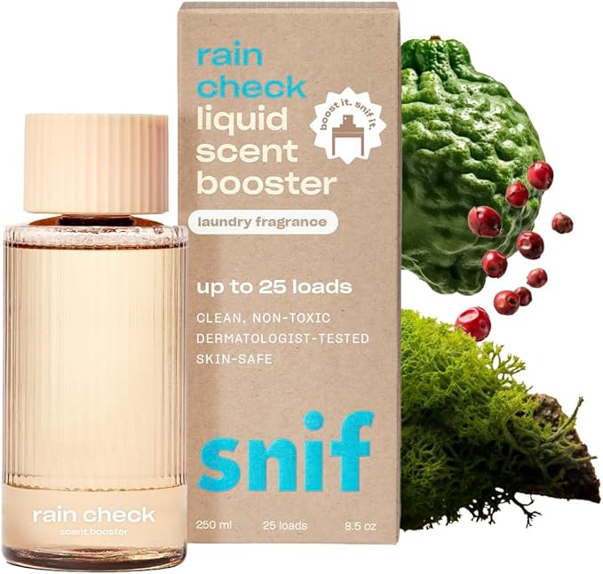Snif Rain Check Scent Booster Clean and Crisp Scent 25 Loads Non-Irritating to Skin Clean Non-Toxic Vegan Cruelty Free 8.5oz