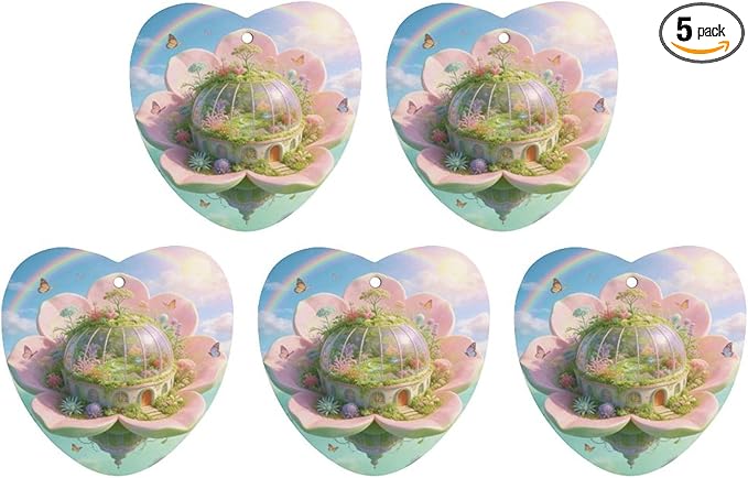 5PCS Car Air Freshener Hanging Personalized Double Sided Under A Rainbow Car Fresheners Long Lasting New Cars Scents Cute Automotive Freshies for Closets Drawers (tea)