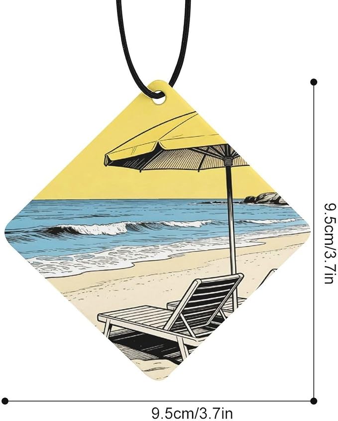 5PCS Car Air Freshener Hanging Personalized Double Sided Summer Beach Car Fresheners Long Lasting New Cars Scents Cute Automotive Freshies for Closets Drawers (tea)