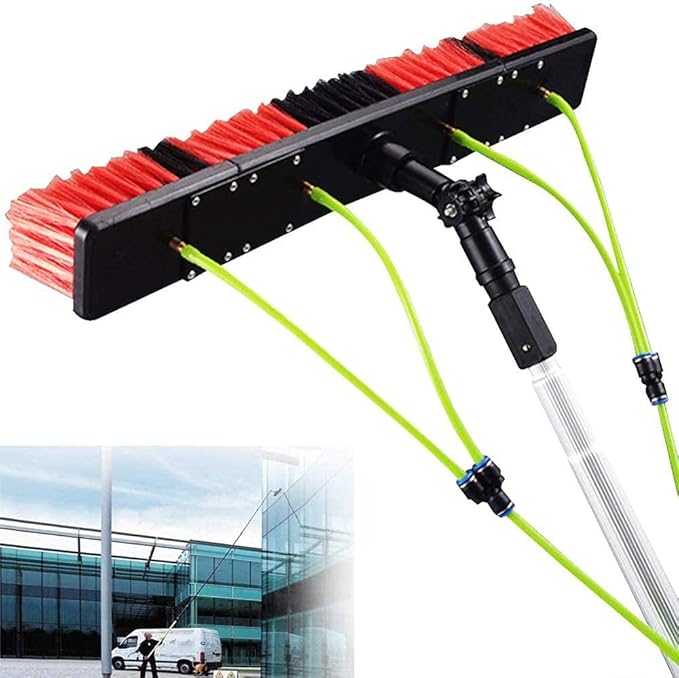 Glass Cleaning Brush Home Water Fed Telescopic Pole Kit Solar Panel Brush Rotating for Photovoltaic Panel3-12M Window Cleaning Pole Water Fed Telesbrush Extendable Cleaner Conservatory Ro