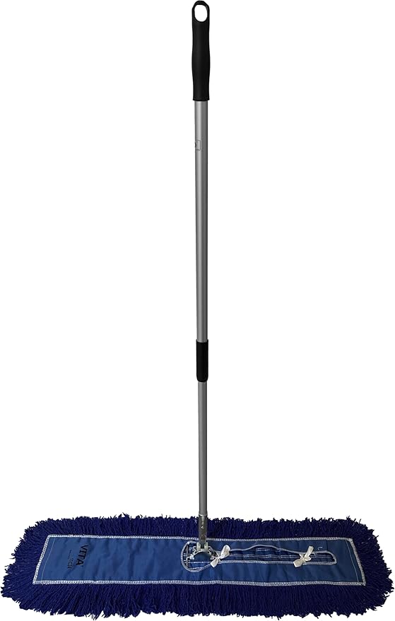 Ultimate Dust Mop Kit: Industrial-Grade Performance Heavy-Duty Frame Telescopic Handle - Blue 36 Inch