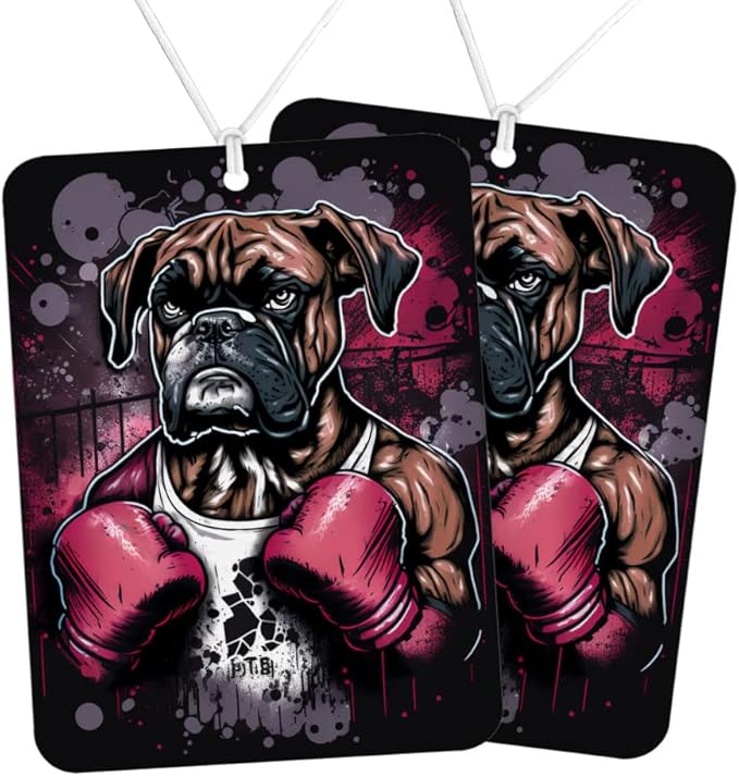 Dog Portrait Car Freshener Set of 6 - Boxer Dog Car Air Freshener - Graphic Air Freshener for Car
