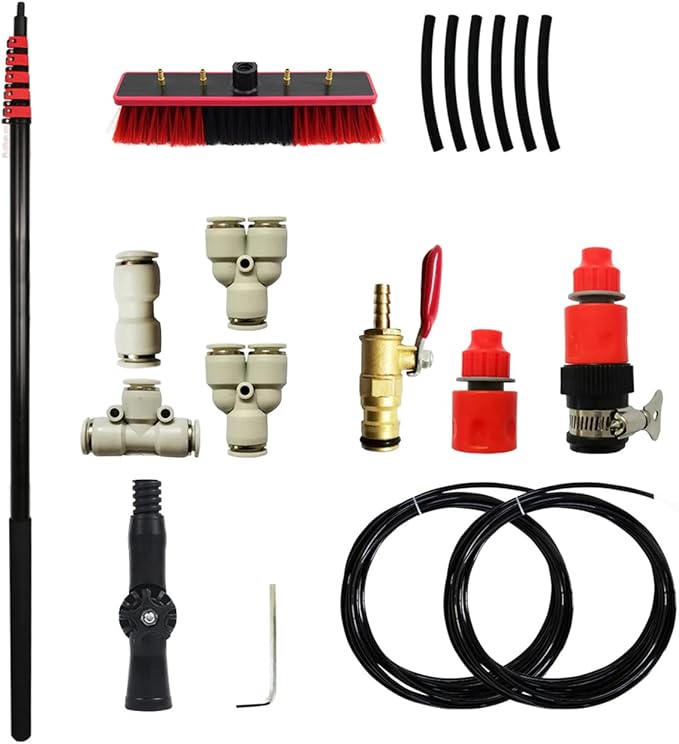 7.2m/24FT Window Cleaning Pole Water/Hose Fed PoleCleaning Brush Equipment Window Cleaning Brush Equipment Cleaning Photovoltaic and Solar Panels Conservatory roof c