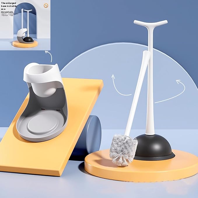 Toilet Plunger and Brush Set Plunger Toilet Brush Combo Bathroom Accessory Sets Bathroom Cleaning Tools Cleaning Brush Ergonomic Grip &amp Compact Storage