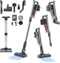 IRIS USA Cordless Cyclone Vacuum Cleaner w/Motorized Brush Head Stand Base &amp 4 Attachments 60K RPM Suction Stick Rechargeable Battery 35-Min Runtime for Hard Floors Rugs Carpets Home &amp