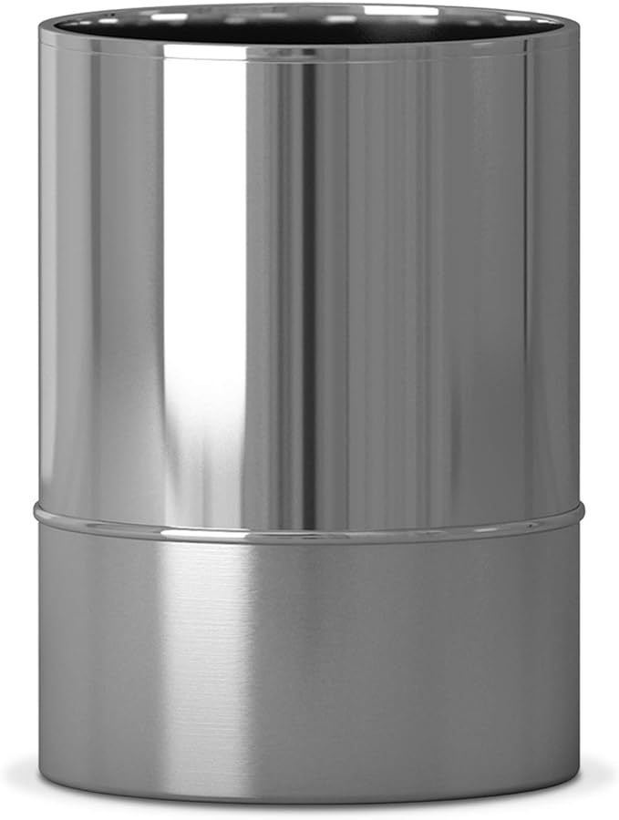 nu steel Parkston Two-Tone Metal Rust Resistant Stainless Steel Small Trash Can Wastebasket Garbage Container Bin for Bathrooms Powder Rooms Kitchens Home Offices