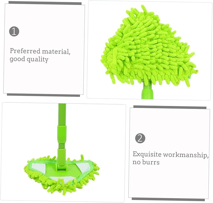 Adjustable Telescopic Triangular Mop with Extension Pole for Easy Floor and Glass Cleaning Lightweight and Portable Home Mop Cleaner for Efficient Dust and Dirt Removal