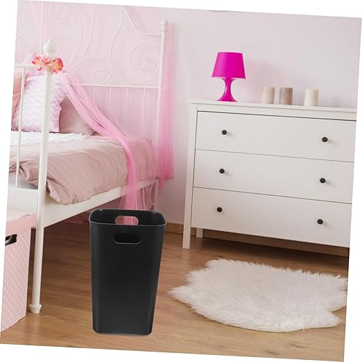 PRETYZOOM Practical Black Kitchen Trash Can Wastebasket for Bathroom Bedroom Office and Living Room Sturdy Design for Everyday Use