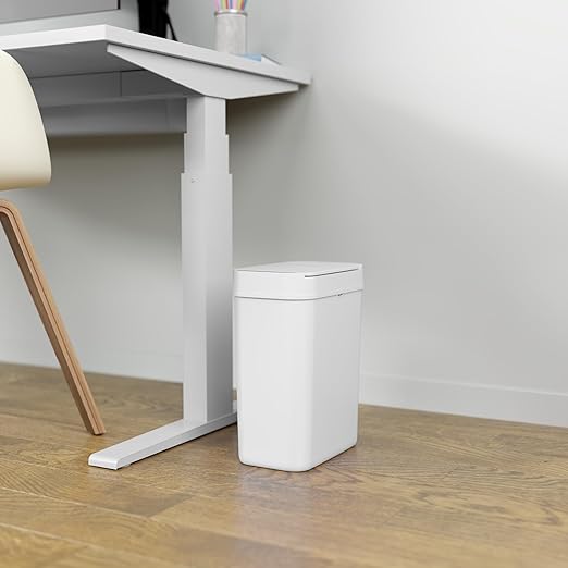 iTouchless 3 Gallon Bathroom Sensor Trash Can 10 Liter Touchless Slim Automatic Small Garbage Bin with Lid Narrow Smart Motion Control Commercial Waste Basket for Bedroom Office White
