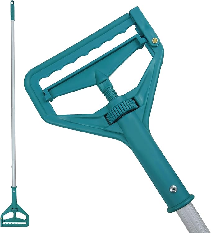 mop Holder Replacement mop Stick mop Handle Commercial Industrial mop Handle Suitable for Cotton and Fiber mop Heads with Threaded Clamping Device Aluminum Handle palo para trapeador