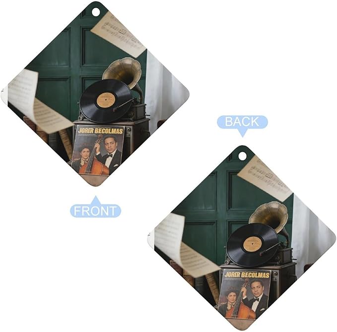 5PCS Car Air Freshener Hanging Personalized Double Sided Vintage Phonograph Car Fresheners Long Lasting New Cars Scents Cute Automotive Freshies for Closets Drawers (tea)