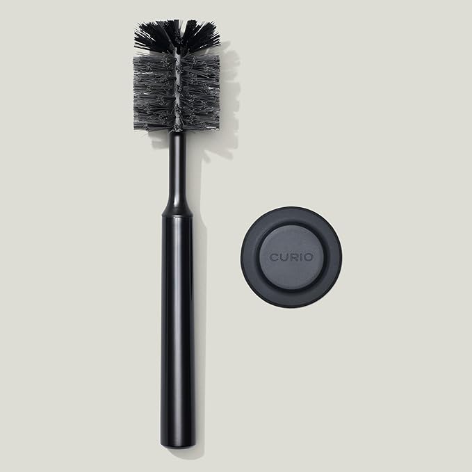 Ionic Bottle Brush Magnetized to Stand Upright Stainless Steel with Replaceable Head Onyx/Black