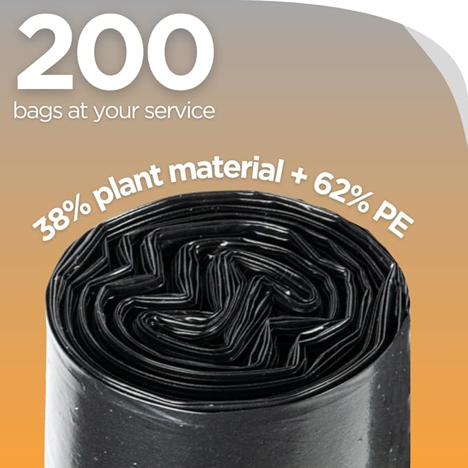 The Original Poop Bags® 13 Gallon Trash Bags USDA Certified High-Density Kitchen Garbage Bags Unscented Multi-Purpose Tall Waste Bags 200 Count