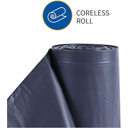 Genuine Joe Low Density Heavy-Duty Can Liner 39 x 56 60 gal Capacity 1.55 mil Black 50 Count