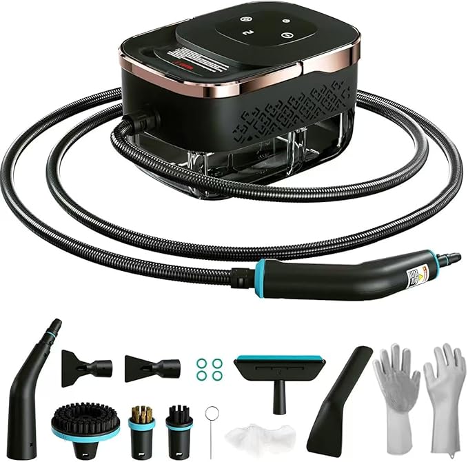 Steam Cleaner for Home Powerful Steamer for Cleaning 4Bar Pressure &amp 15S Instant Heat Multipurpose Cleaning Steamer with Replacement Heads for Home Dirt Grease Grout TileFloor Car Detaili