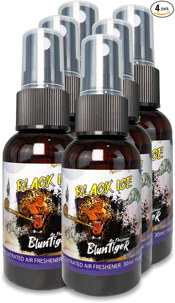 High Concentrated Strong Oil Based Air Freshener 30ml/1oz Car Room Home and Bathroom Deodorizer &amp Odor Eliminator Spray (Inspired by Black Ice 6Pack)