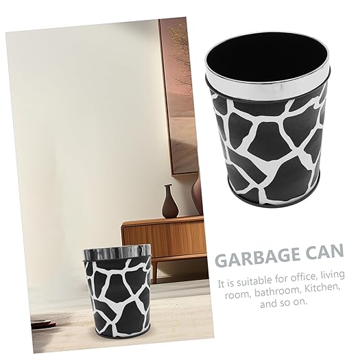 Stylish Retro Kitchen Wastebasket Small Bedroom Trash Can Office Bin for Household Compact No Lid Garbage Container for Living and Hotel Use