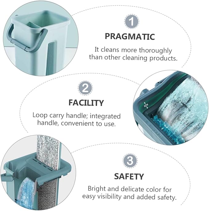 1set Microfiber Mop Bucket for Easy Cleaning Non-Hand Wash Design for Home Use Suitable for Wet and Dry Compact Storage