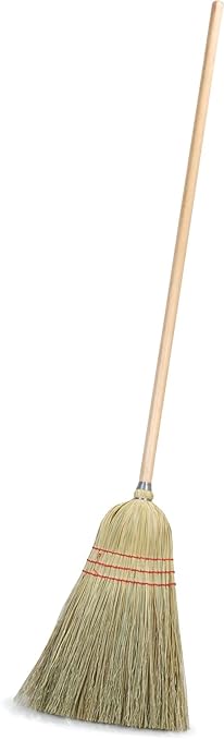 Carlisle FoodService Products 4134967 Corn Blend Warehouse Broom Straw with Wood Handle 10 Bristle Trim 55 Length Natural (Case of 12)