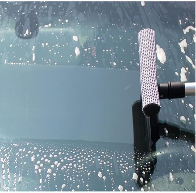 Window Cleaning Brush Glass Wiper for Bathroom Mirror Window with Double-Sided Window Cleaner Squeegee Wiper Black27cm*20cm*8cm