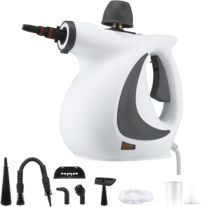 Steam Cleaner Handheld High Pressure Steamer for Home Use Multi-Surface Cleaning for Kitchen Bathroom Upholstery and Car Interior Saker Plus Steam Cleaner Best Steam Cleaners for Home Use (black)