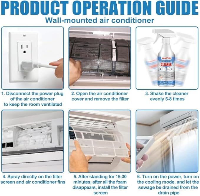 2024 New Air Conditioner Foaming CleanerAir Conditioner Coil Cleaner Multi-purpose Household Air Conditioner Coil CleanerRemoval of Peculiar Smell Home Office Cleaner (3pcs)