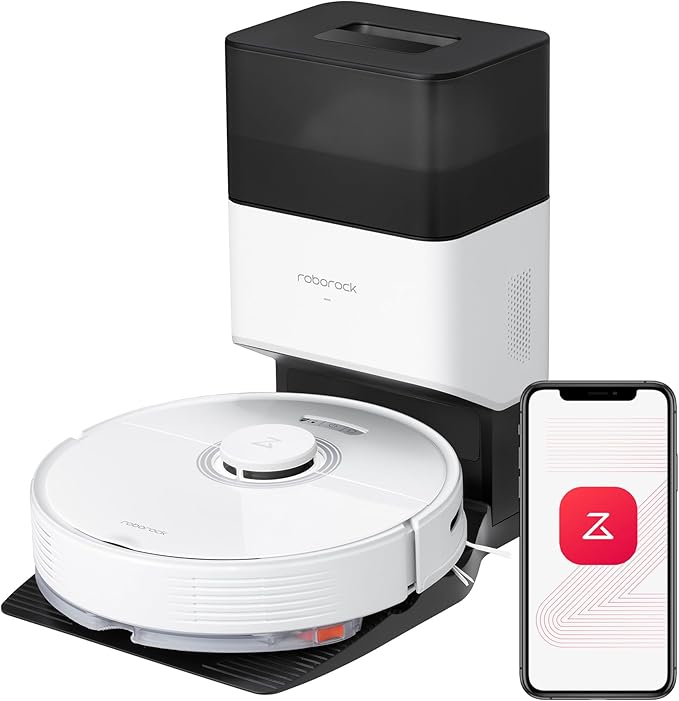 roborock Q7 Max+ Robot Vacuum and Mop with Auto-Empty Dock Pure Hands-Free Cleaning for up to 7 Weeks APP-Controlled Mopping 4200Pa Suction No-Mop&ampNo-Go Zones 180mins Runtime(Renewed)