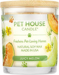 Pet House Candles Natural Plant-Based Long Lasting Candles for Pet Odor 60 Hour Burn Time - Juicy Melon 9 oz